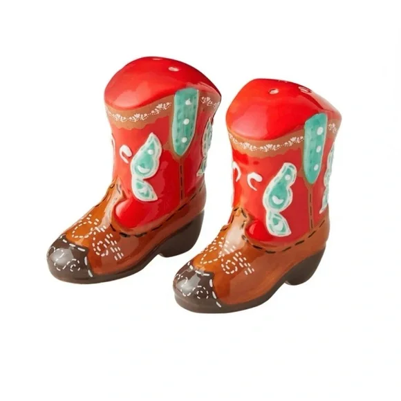 The Pioneer Woman Red Cowboy Boots Salt and Pepper Shaker Set - Picture 2 of 5